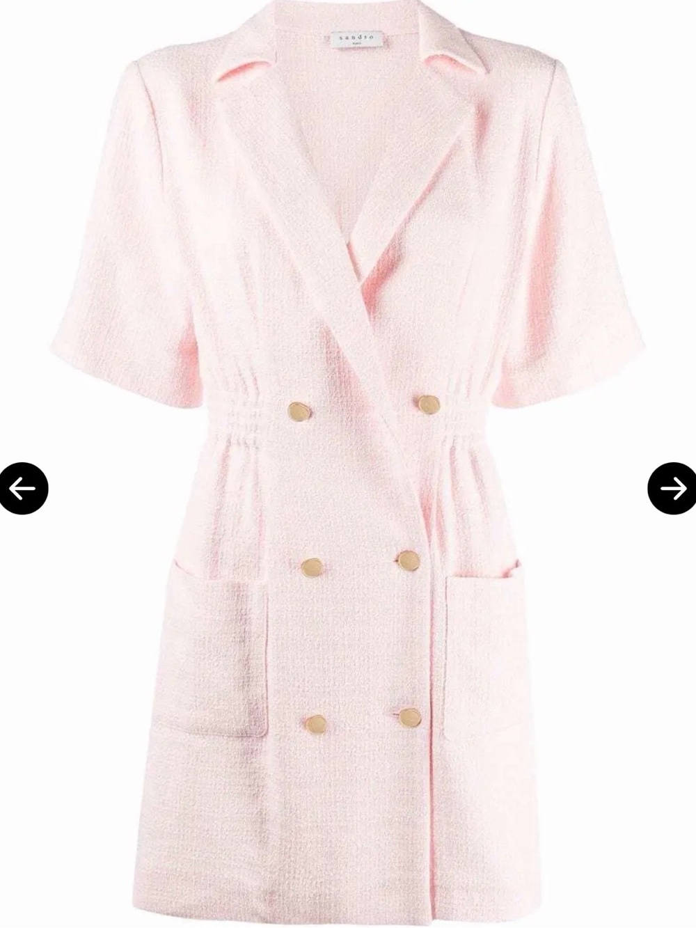 Sandro Pink Textured Tweed Dress (36) - Picture 2 of 4